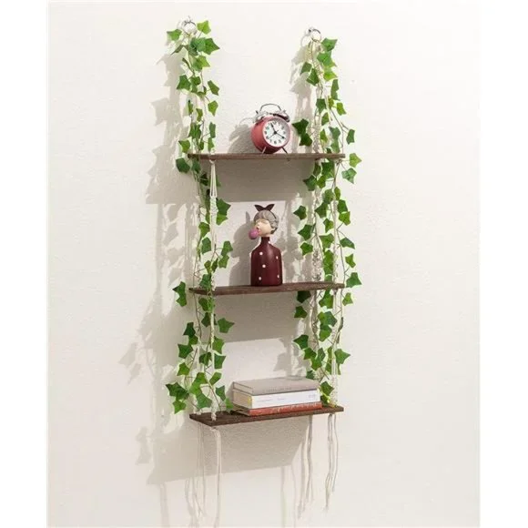 Wall Decor Tier Macrame Wall Hanging Shelves With Artificial